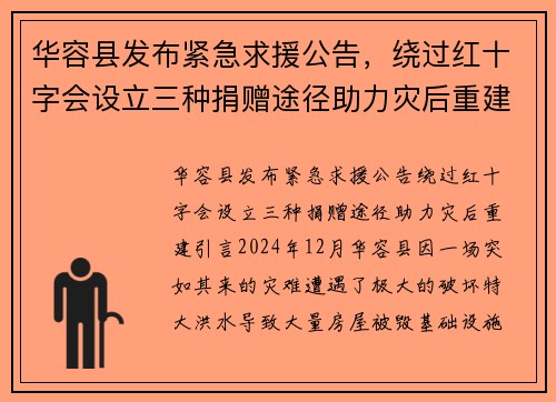 华容县发布紧急求援公告，绕过红十字会设立三种捐赠途径助力灾后重建